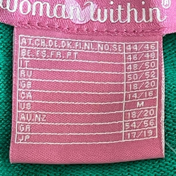 Woman Within size medium green cardigan with small polka dots NWT office work - Picture 10 of 13